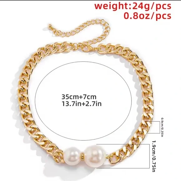 Vintage Pearl Elegant Gold Necklace - Picture 7 of 8